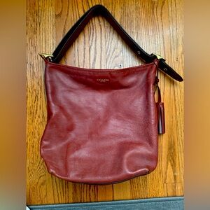 Coach brown leather tote. Genuine leather.